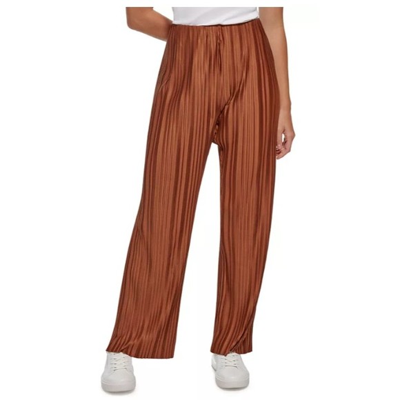 Calvin Klein Women's Pull On Ankle Pants Brown Size 14